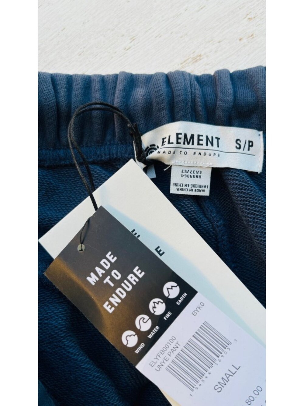 Element Unye Sweatpants Mens Small Black Cotton Brushed Loose Fit Joggers ELYFB0 - Picture 5 of 9